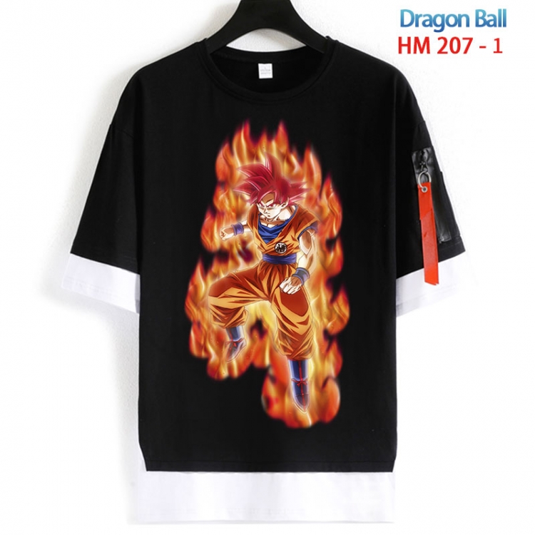 DRAGON BALL Cotton Crew Neck Fake Two-Piece Short Sleeve T-Shirt from S to 4XL HM 207 1
