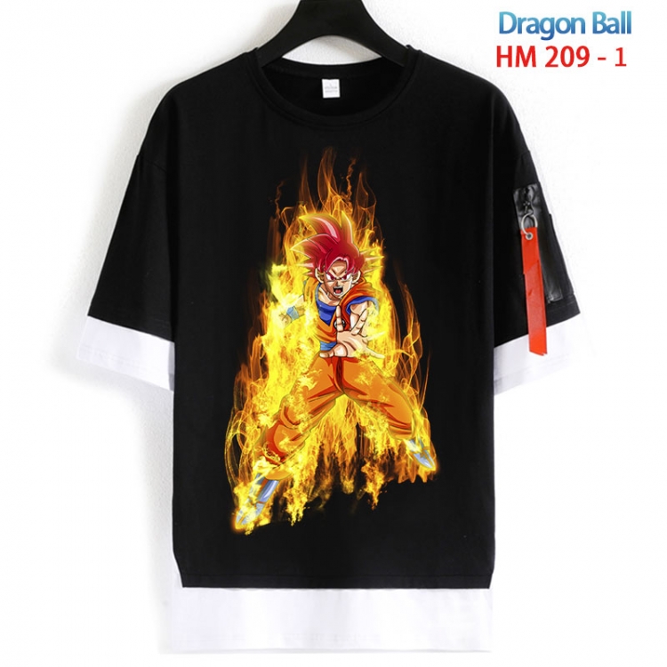 DRAGON BALL Cotton Crew Neck Fake Two-Piece Short Sleeve T-Shirt from S to 4XL HM 209 1