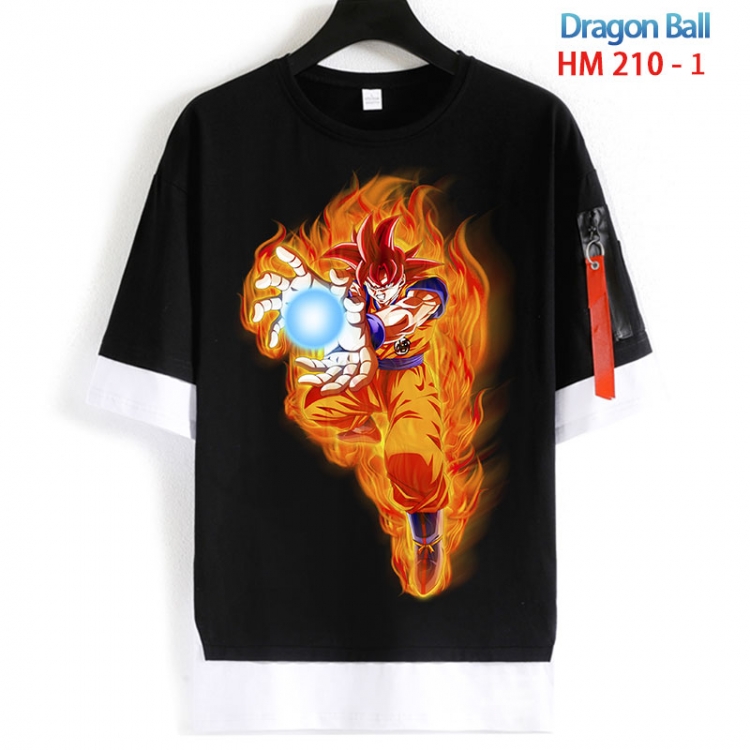 DRAGON BALL Cotton Crew Neck Fake Two-Piece Short Sleeve T-Shirt from S to 4XL HM 210 1