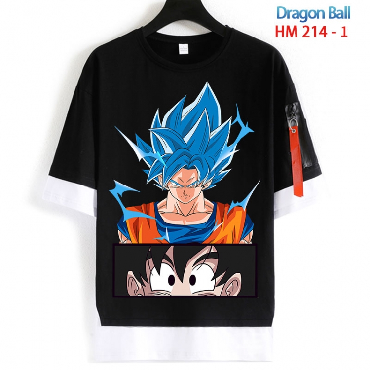 DRAGON BALL Cotton Crew Neck Fake Two-Piece Short Sleeve T-Shirt from S to 4XL HM 214 1