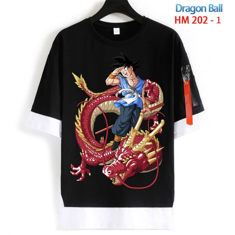 DRAGON BALL Cotton Crew Neck Fake Two-Piece Short Sleeve T-Shirt from S to 4XL HM 202 1