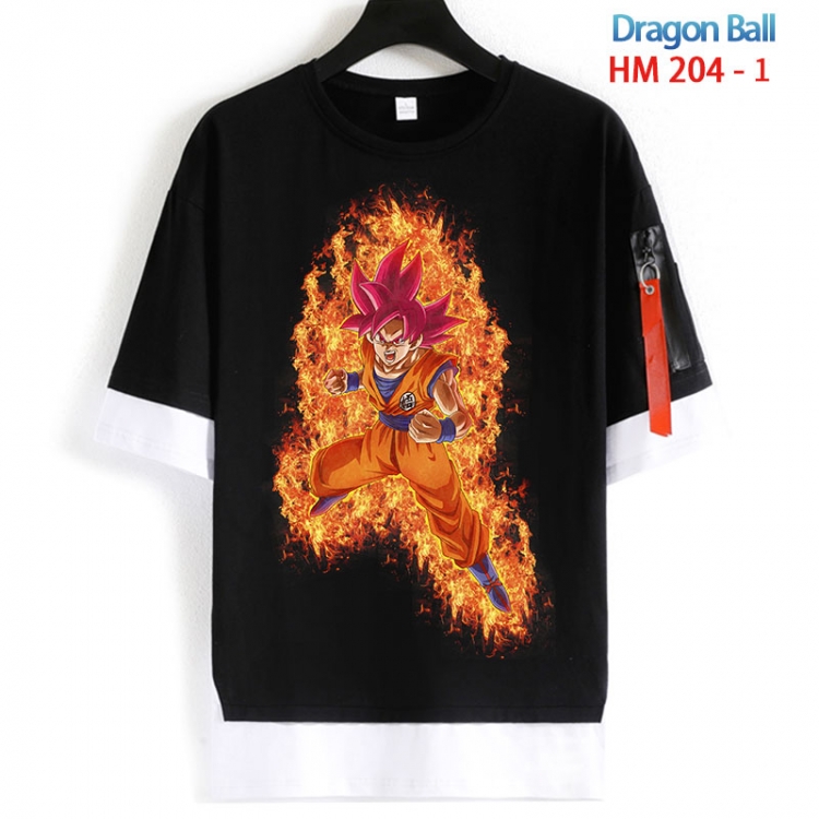 DRAGON BALL Cotton Crew Neck Fake Two-Piece Short Sleeve T-Shirt from S to 4XL HM 204 1