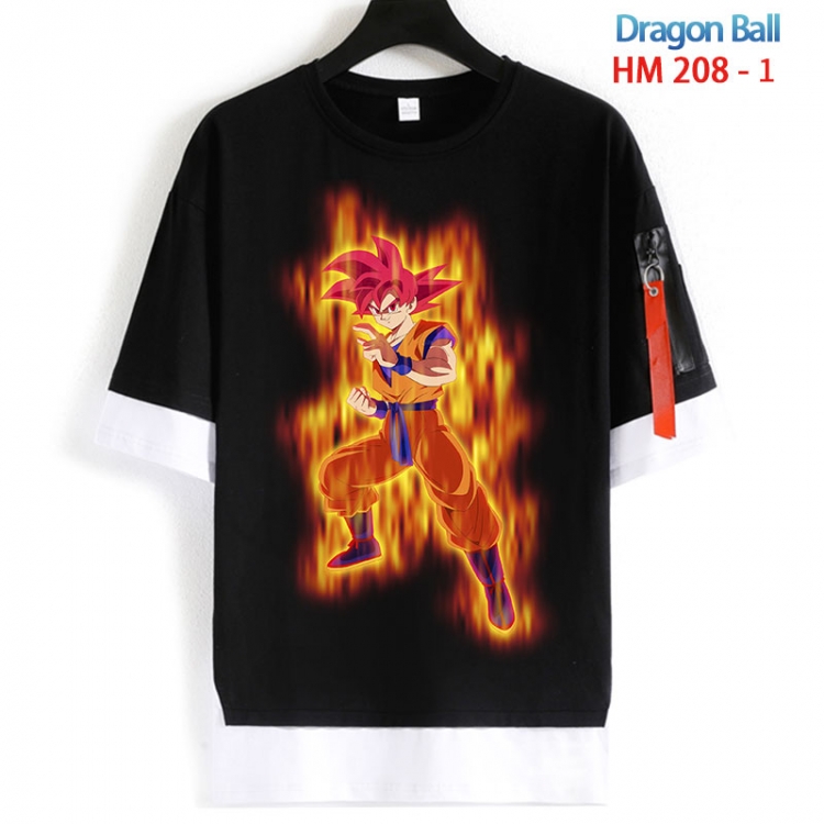 DRAGON BALL Cotton Crew Neck Fake Two-Piece Short Sleeve T-Shirt from S to 4XL HM 208 1