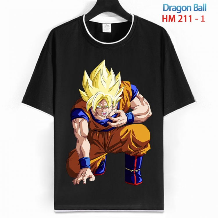 DRAGON BALL Cotton crew neck black and white trim short-sleeved T-shirt  from S to 4XL HM 211 1