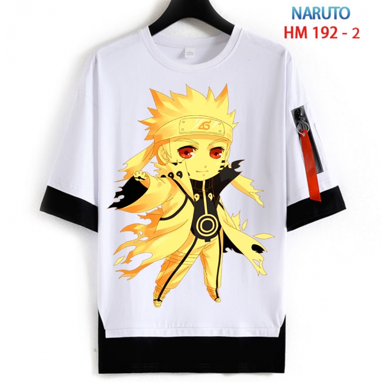 Naruto Cotton Crew Neck Fake Two-Piece Short Sleeve T-Shirt from S to 4XL HM 192 2