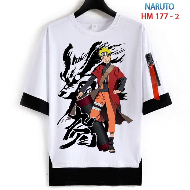 Naruto Cotton Crew Neck Fake Two-Piece Short Sleeve T-Shirt from S to 4XL  HM 177 2