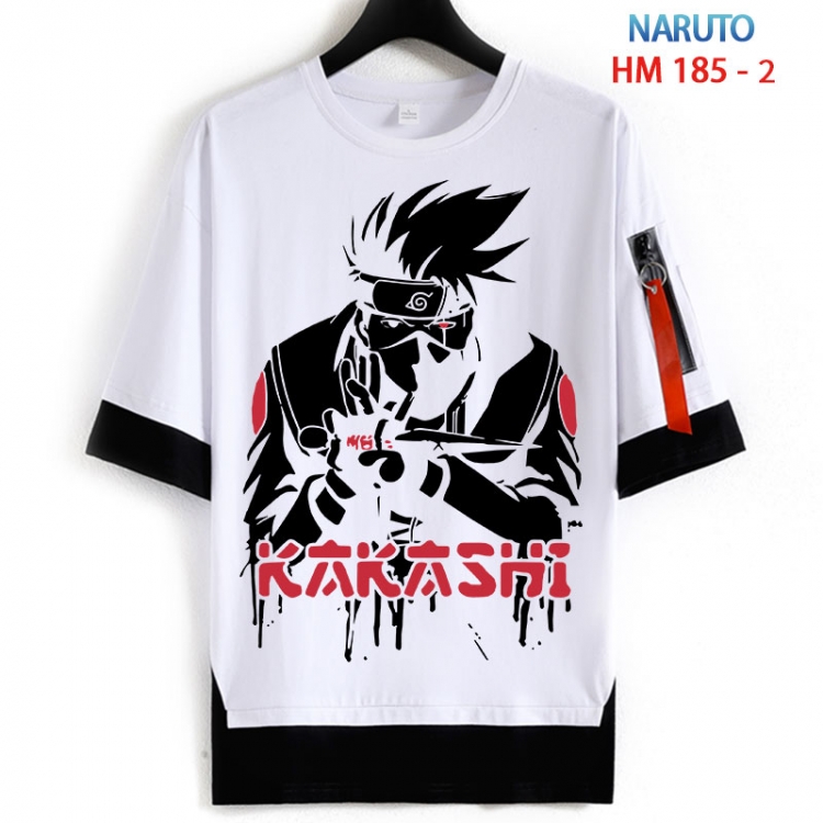 Naruto Cotton Crew Neck Fake Two-Piece Short Sleeve T-Shirt from S to 4XL HM 185 2