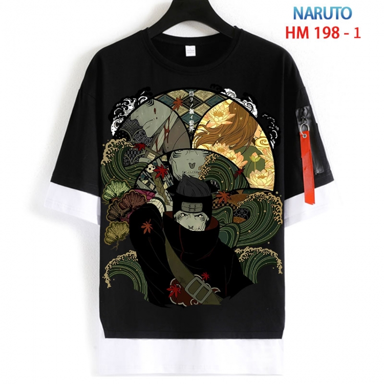 Naruto Cotton Crew Neck Fake Two-Piece Short Sleeve T-Shirt from S to 4XL  HM 198 1