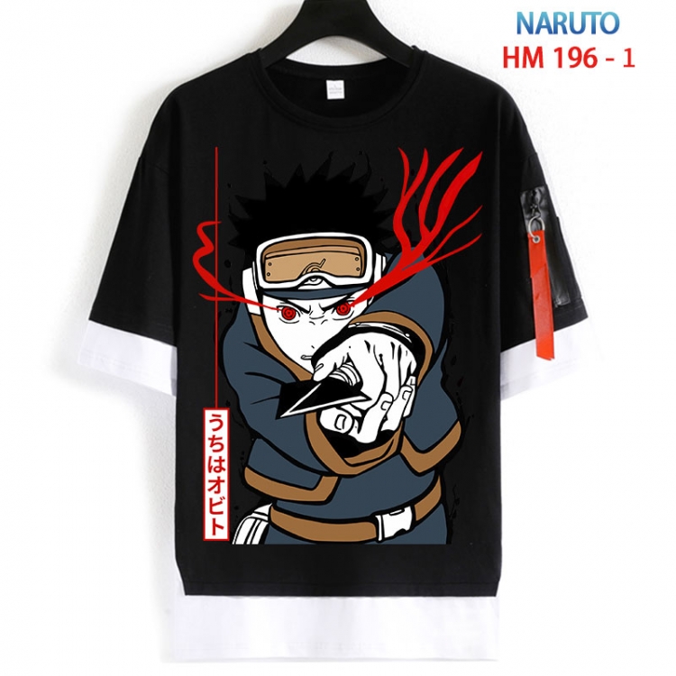 Naruto Cotton Crew Neck Fake Two-Piece Short Sleeve T-Shirt from S to 4XL  HM 196 1