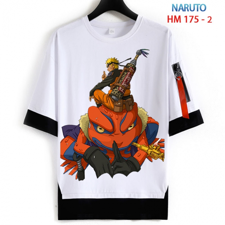 Naruto Cotton Crew Neck Fake Two-Piece Short Sleeve T-Shirt from S to 4XL  HM 175 2