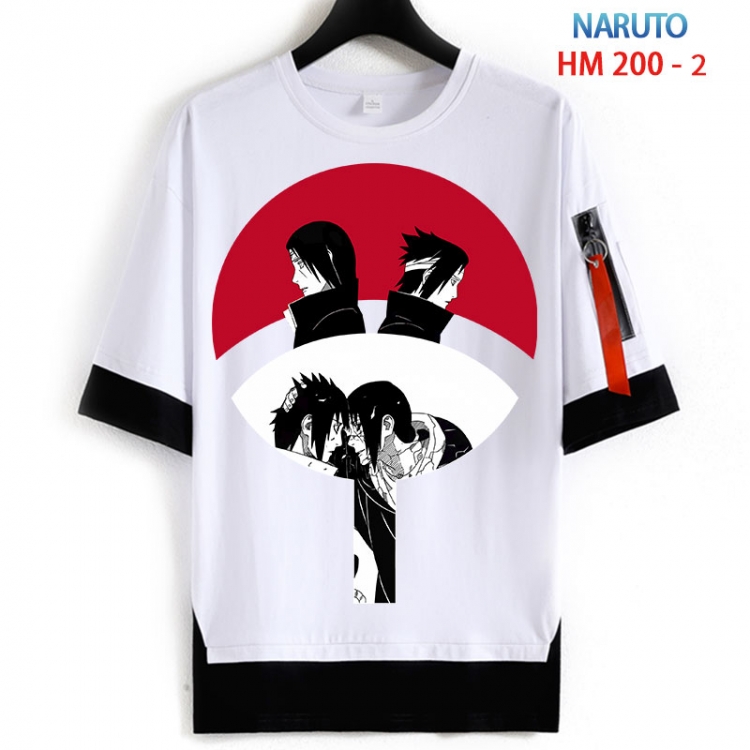 Naruto Cotton Crew Neck Fake Two-Piece Short Sleeve T-Shirt from S to 4XL HM 200 2
