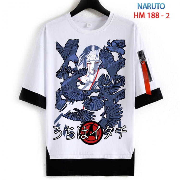 Naruto Cotton Crew Neck Fake Two-Piece Short Sleeve T-Shirt from S to 4XL HM 188 2