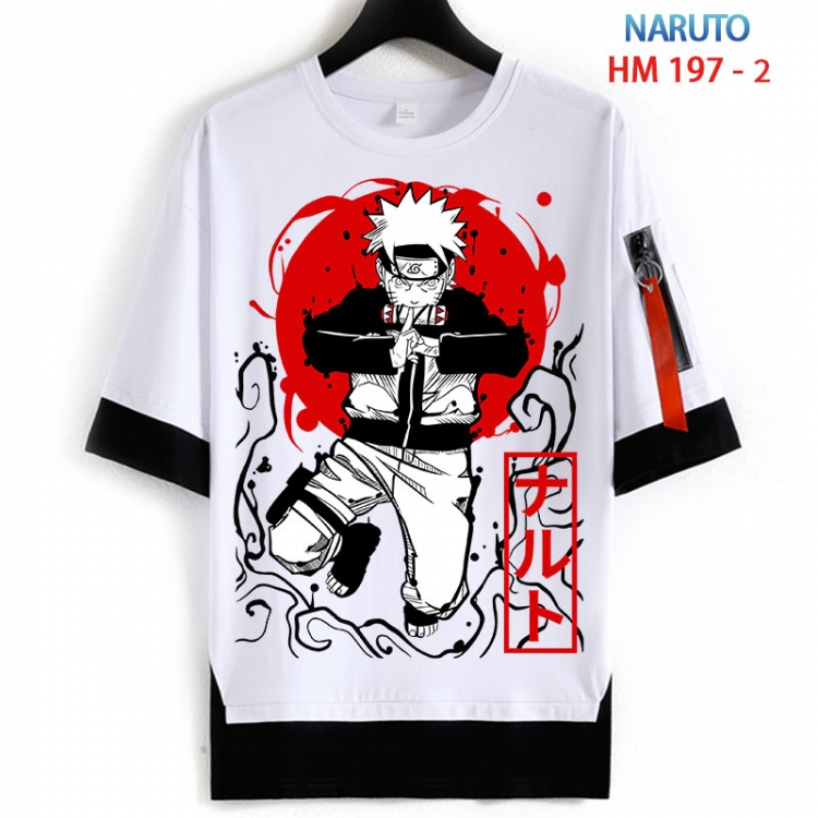 Naruto Cotton Crew Neck Fake Two-Piece Short Sleeve T-Shirt from S to 4XL  HM 197 2