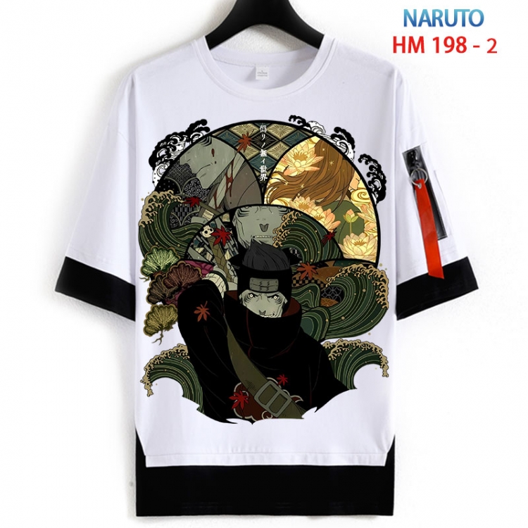 Naruto Cotton Crew Neck Fake Two-Piece Short Sleeve T-Shirt from S to 4XL  HM 198 2