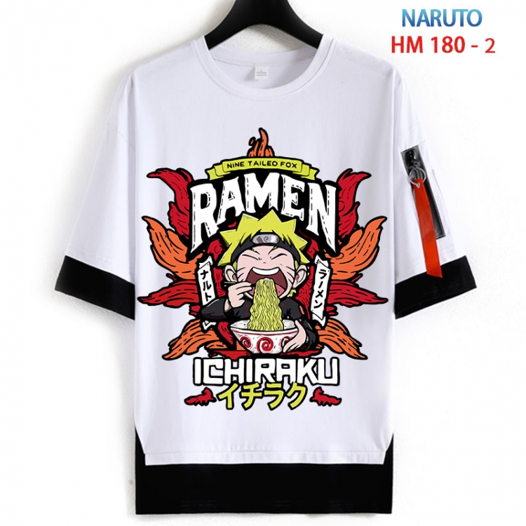 Naruto Cotton Crew Neck Fake Two-Piece Short Sleeve T-Shirt from S to 4XL  HM 180 2