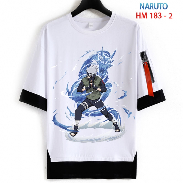 Naruto Cotton Crew Neck Fake Two-Piece Short Sleeve T-Shirt from S to 4XL HM 183 2