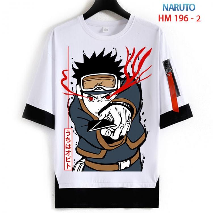 Naruto Cotton Crew Neck Fake Two-Piece Short Sleeve T-Shirt from S to 4XL HM 196 2