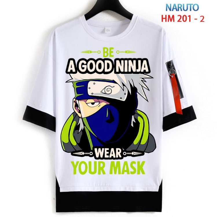 Naruto Cotton Crew Neck Fake Two-Piece Short Sleeve T-Shirt from S to 4XL  HM 201 2
