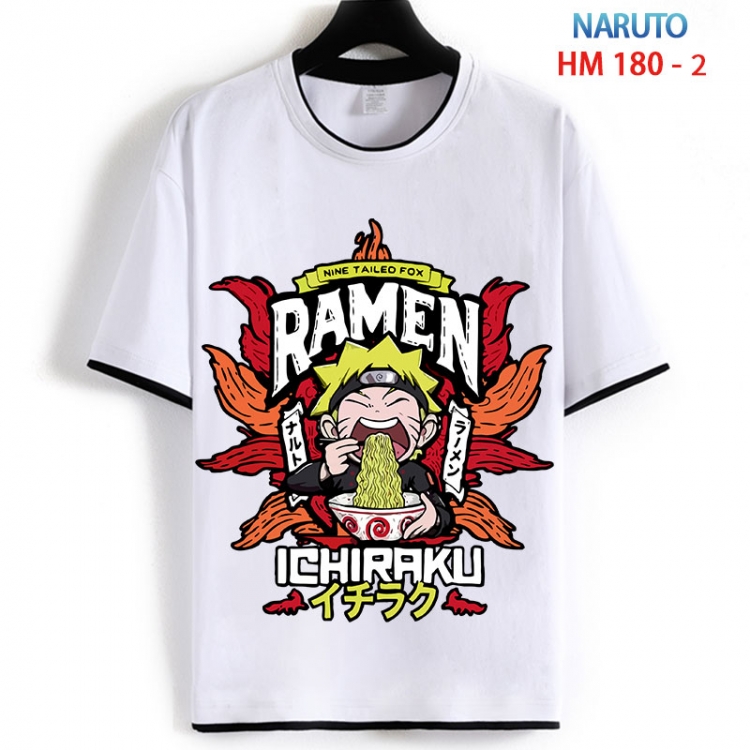 Naruto Cotton crew neck black and white trim short-sleeved T-shirt  from S to 4XL HM 180 2