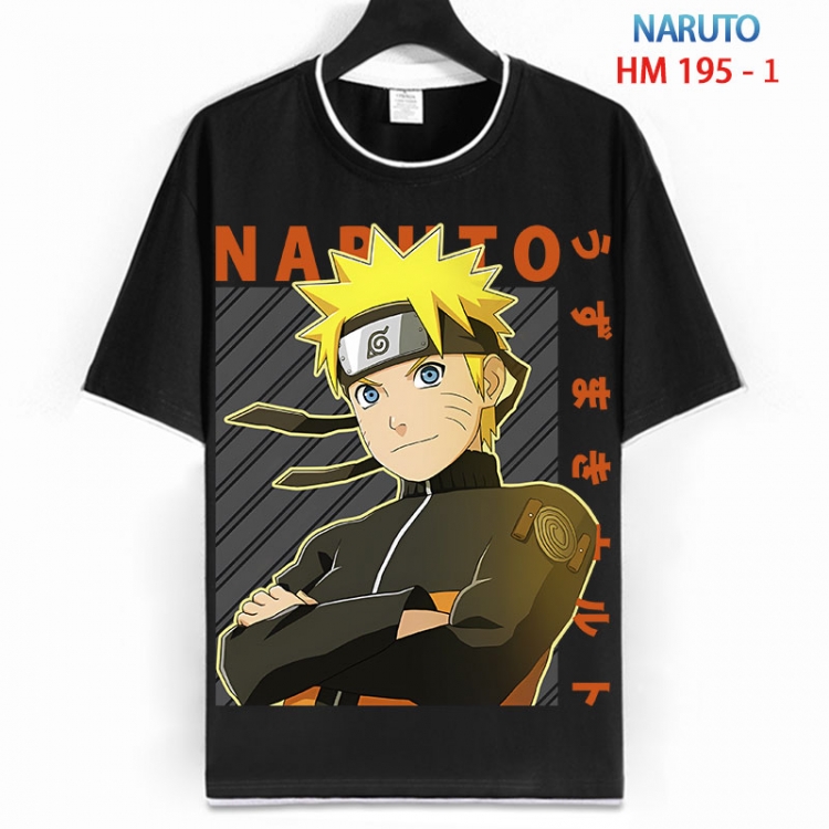 Naruto Cotton crew neck black and white trim short-sleeved T-shirt  from S to 4XL HM 195 1