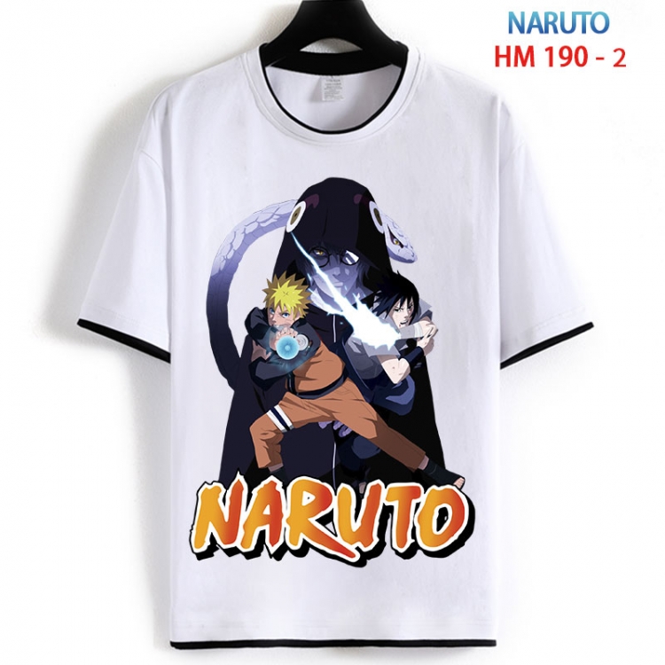 Naruto Cotton crew neck black and white trim short-sleeved T-shirt  from S to 4XL HM 190 2