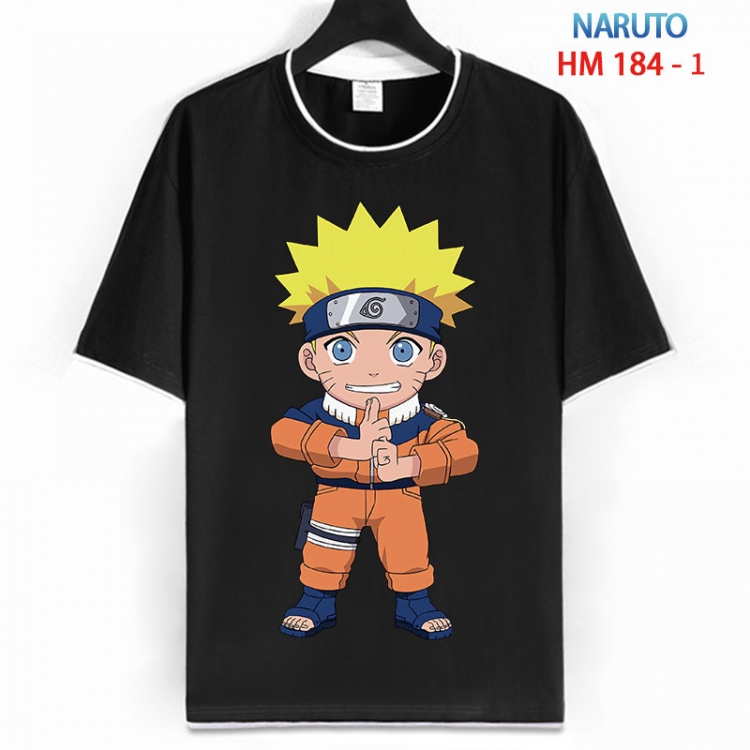Naruto Cotton crew neck black and white trim short-sleeved T-shirt  from S to 4XL HM 184 1