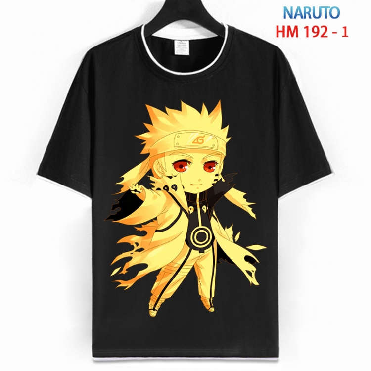 Naruto Cotton crew neck black and white trim short-sleeved T-shirt  from S to 4XL HM 192 1