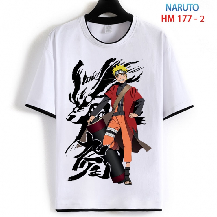 Naruto Cotton crew neck black and white trim short-sleeved T-shirt  from S to 4XL HM 177 2