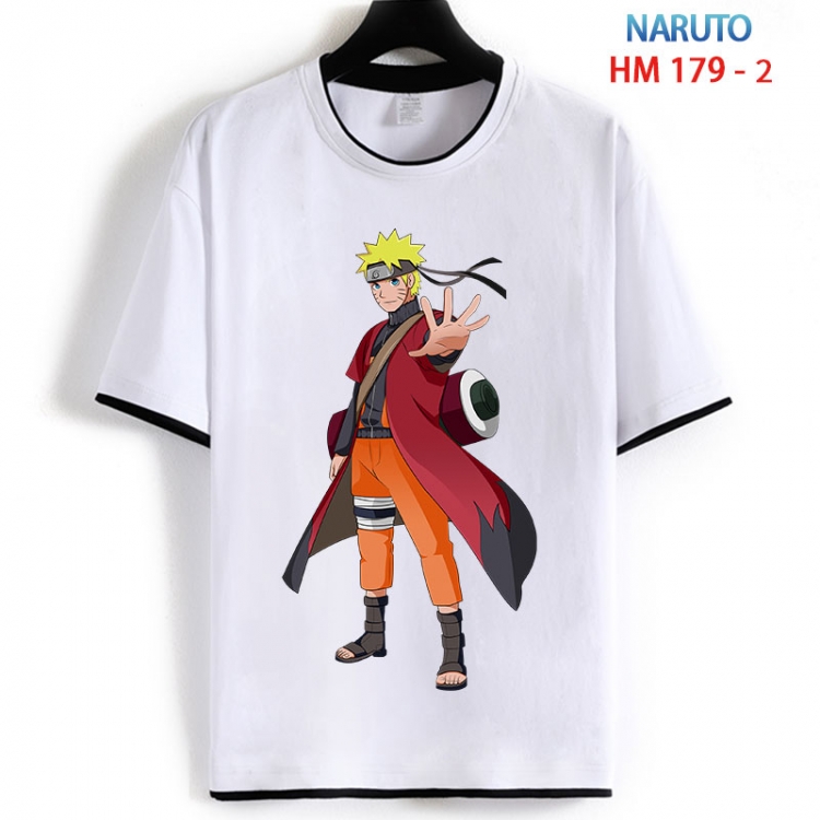 Naruto Cotton crew neck black and white trim short-sleeved T-shirt  from S to 4XL HM 179 2