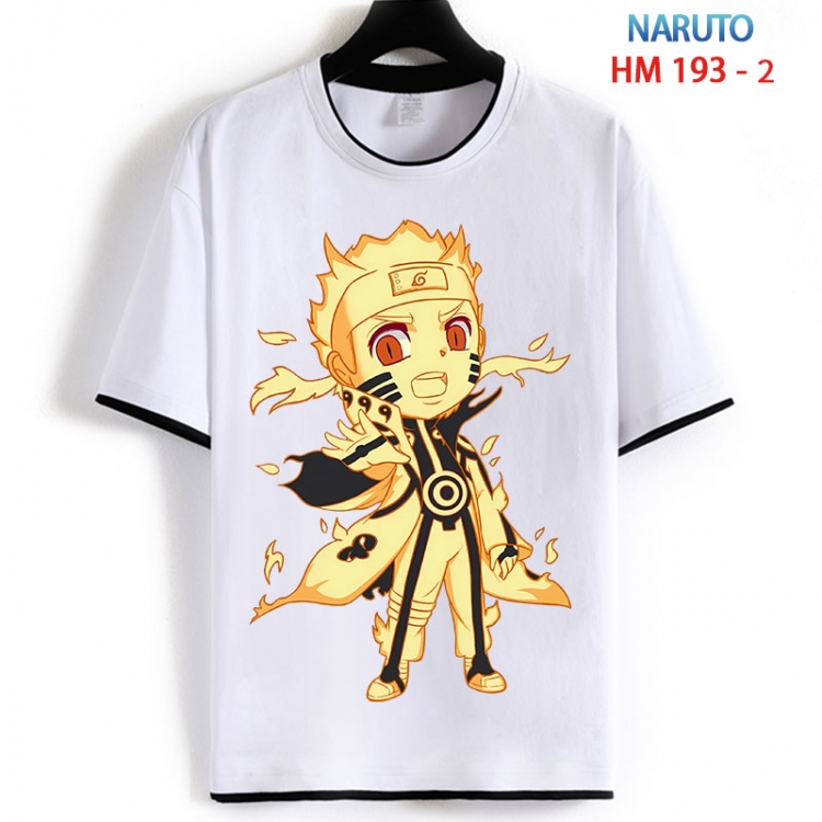 Naruto Cotton crew neck black and white trim short-sleeved T-shirt  from S to 4XL HM 193 2