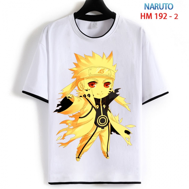 Naruto Cotton crew neck black and white trim short-sleeved T-shirt  from S to 4XL HM 192 2