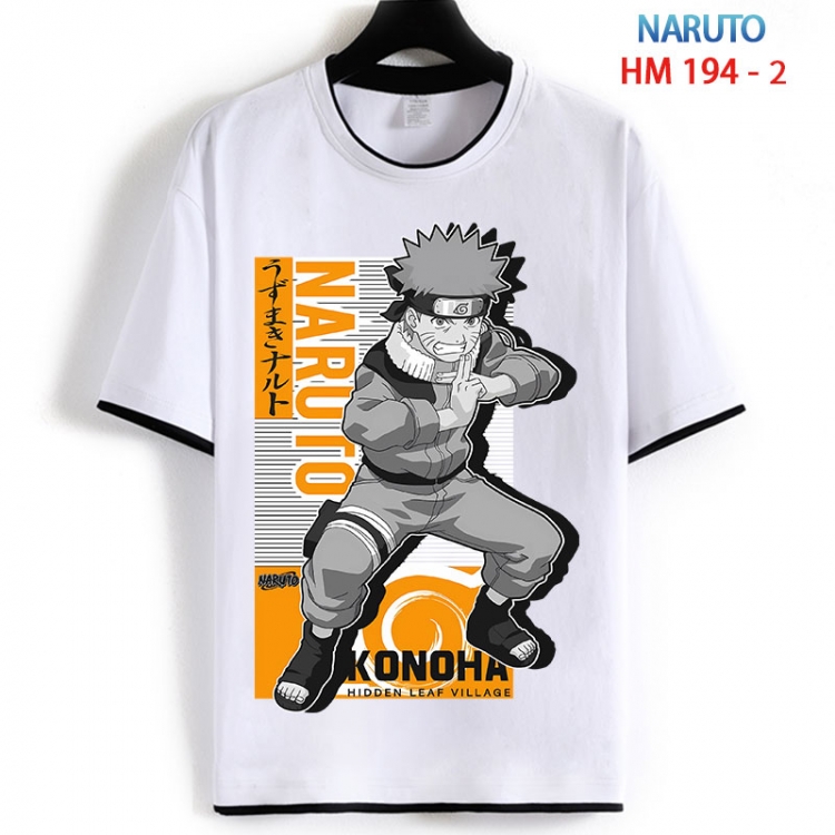 Naruto Cotton crew neck black and white trim short-sleeved T-shirt  from S to 4XL HM 194 2