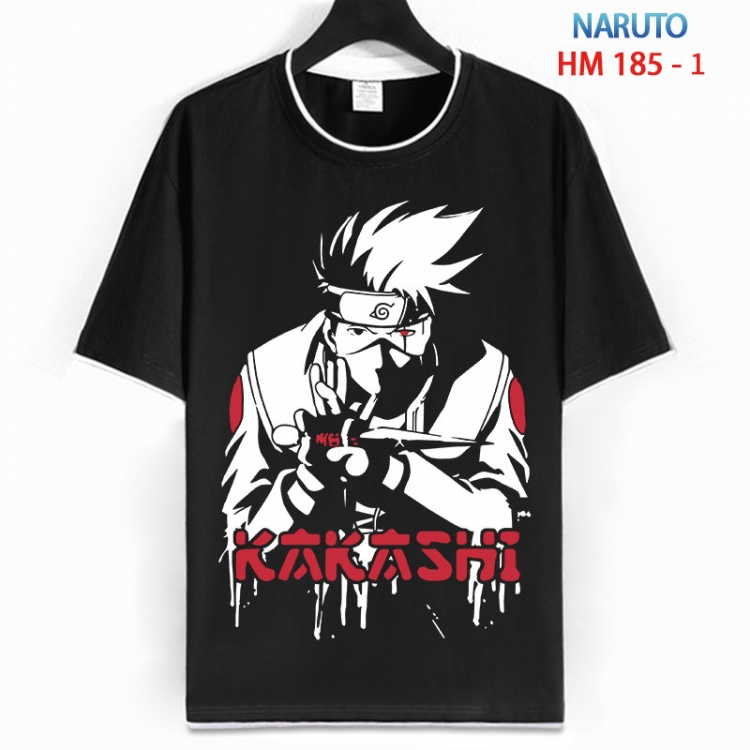 Naruto Cotton crew neck black and white trim short-sleeved T-shirt  from S to 4XL HM 185 1