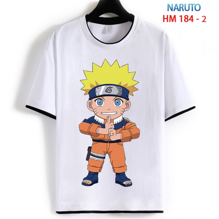 Naruto Cotton crew neck black and white trim short-sleeved T-shirt  from S to 4XL HM 184 2