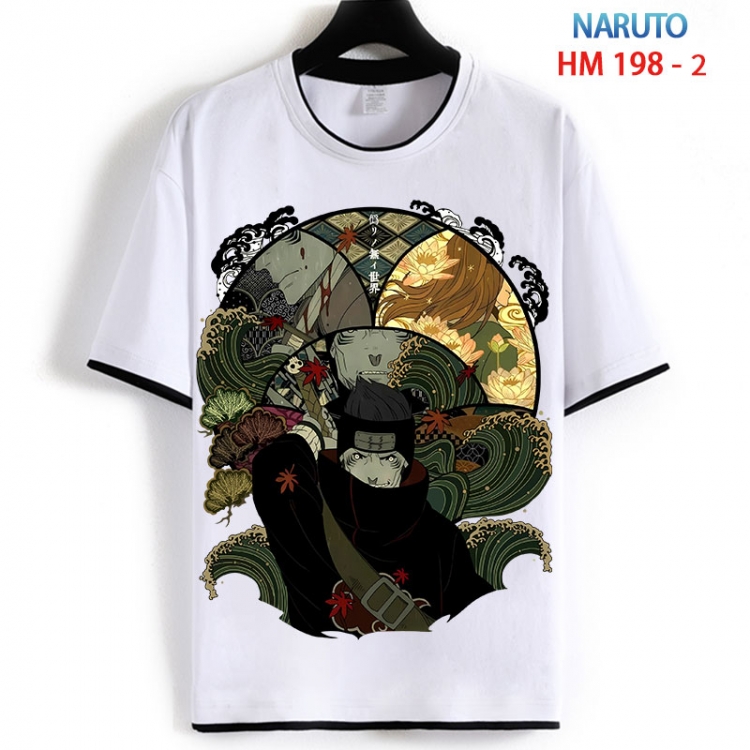 Naruto Cotton crew neck black and white trim short-sleeved T-shirt  from S to 4XL HM 198 2
