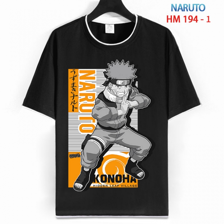 Naruto Cotton crew neck black and white trim short-sleeved T-shirt  from S to 4XL HM 194 1