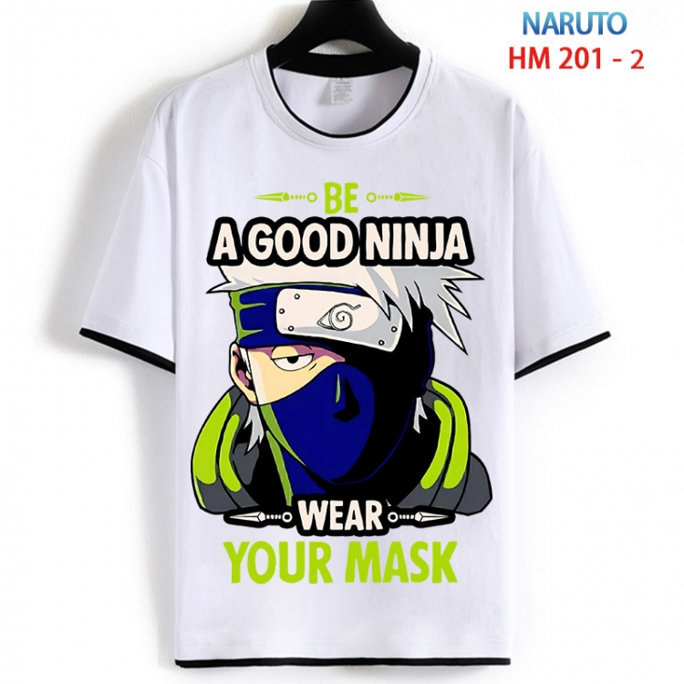 Naruto Cotton crew neck black and white trim short-sleeved T-shirt  from S to 4XL HM 201 2
