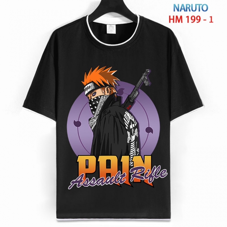 Naruto Cotton crew neck black and white trim short-sleeved T-shirt  from S to 4XL HM 199 1