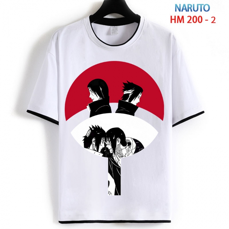 Naruto Cotton crew neck black and white trim short-sleeved T-shirt  from S to 4XL  HM 200 2