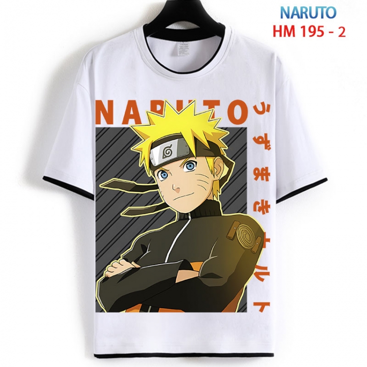 Naruto Cotton crew neck black and white trim short-sleeved T-shirt  from S to 4XL HM 195 2