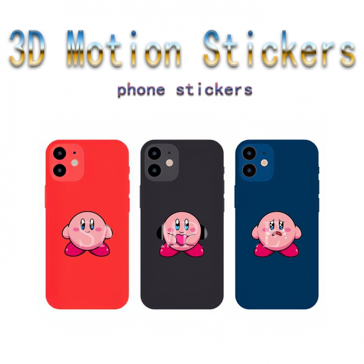 Kirby  Mobile phone small size magic 3D raster HD variable map animation stickers price for 5 pcs