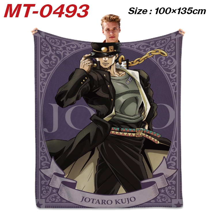 JoJos Bizarre Adventure Anime flannel blanket air conditioner quilt double-sided printing 100x135cm MT-0493