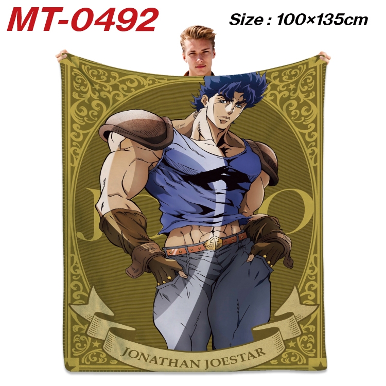 JoJos Bizarre Adventure Anime flannel blanket air conditioner quilt double-sided printing 100x135cm MT-0492
