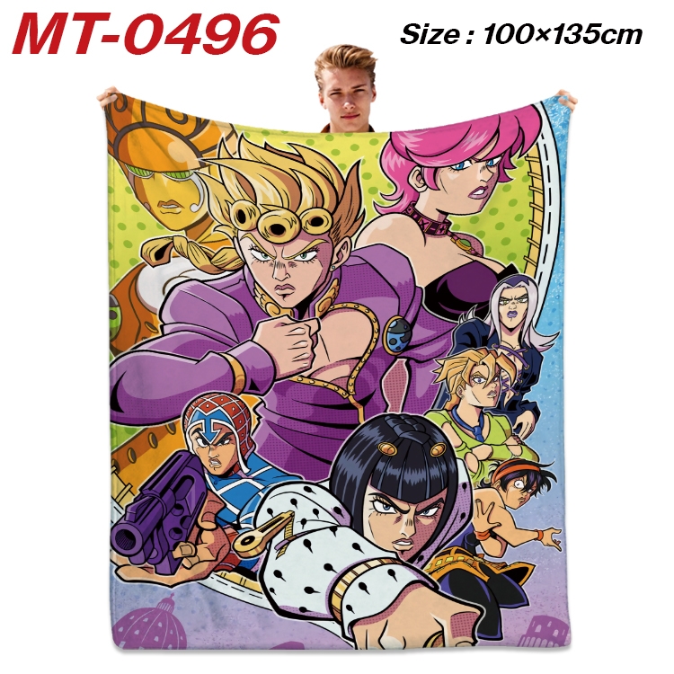 JoJos Bizarre Adventure Anime flannel blanket air conditioner quilt double-sided printing 100x135cm MT-0496