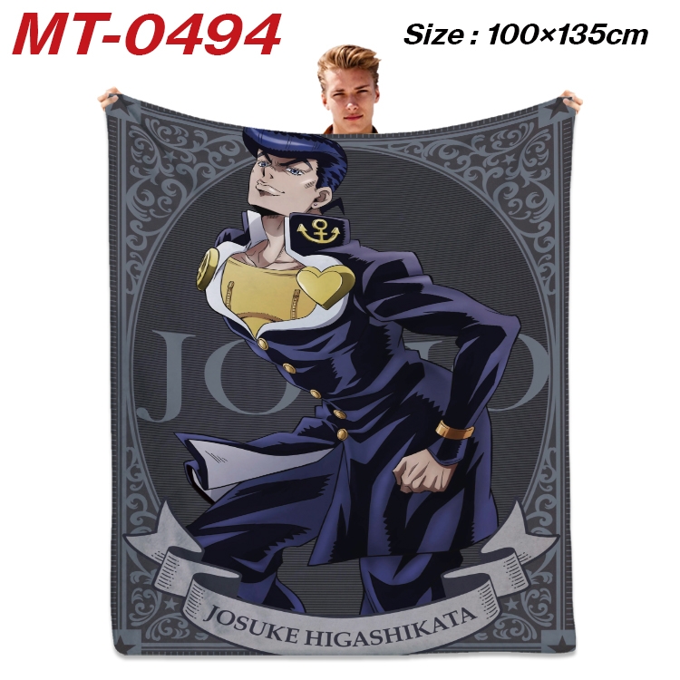 JoJos Bizarre Adventure Anime flannel blanket air conditioner quilt double-sided printing 100x135cm MT-0494