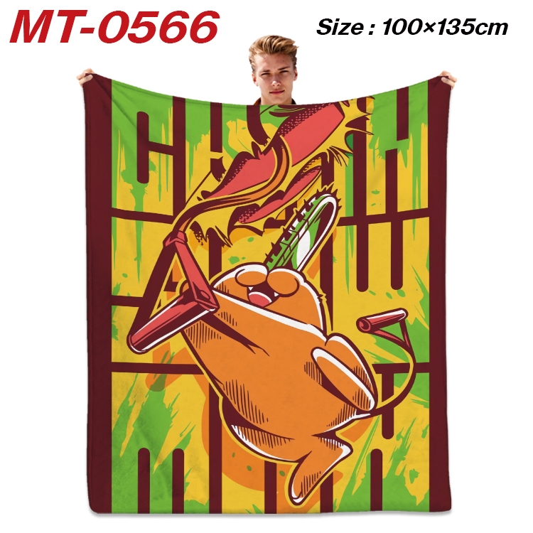 Chainsaw man Anime flannel blanket air conditioner quilt double-sided printing 100x135cm  MT-0566