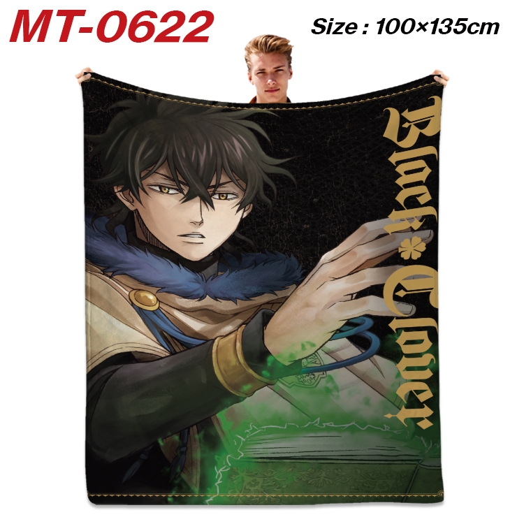 Black clover  Anime flannel blanket air conditioner quilt double-sided printing 100x135cm  MT-0622