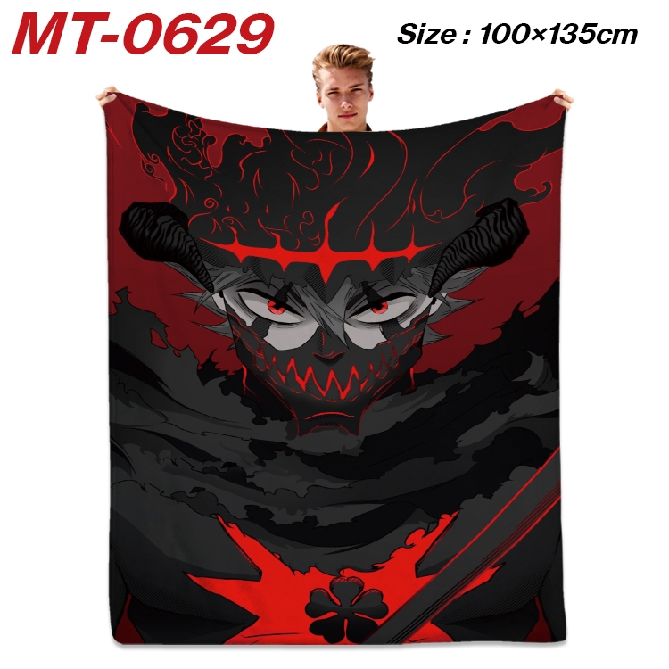 Black clover  Anime flannel blanket air conditioner quilt double-sided printing 100x135cm MT-0629