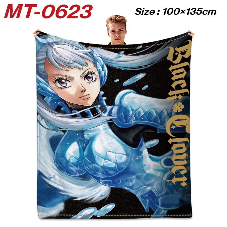 Black clover  Anime flannel blanket air conditioner quilt double-sided printing 100x135cm MT-0623