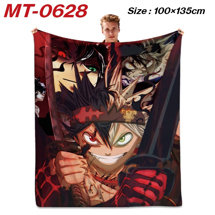 Black clover  Anime flan nel blanket air conditioner quilt double-sided printing 100x135cm  MT-0628